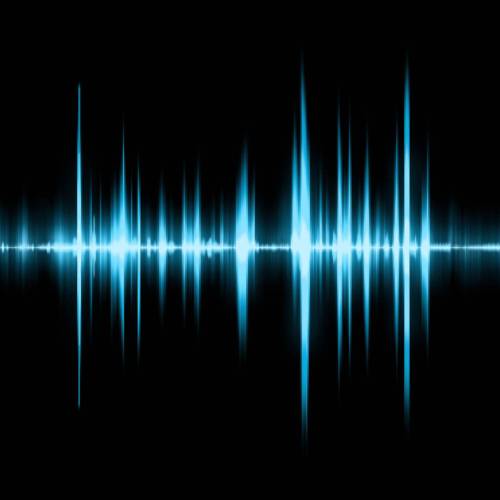 Graphic of a digital sound on black bottom